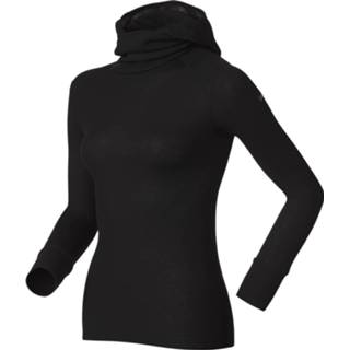 👉 Shirt synthetisch XL zwart vrouwen Odlo - Women's L/S With Facemask Warm ondergoed maat XL, 7613273088571