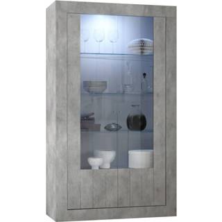 👉 Vitrinekast grijs spaanplaat Urbino 190 cm hoog in beton