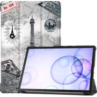 Active Samsung Galaxy Tab S6 hoes - Tri-Fold Book Case Eiffeltoren 8719793045700