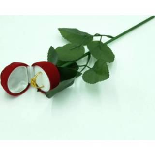 Trouwring rood rose 2 PC'S Red Velvet trouw ring vak Gift Box Valentines engagement sieraden verpakking doos 8006405290123