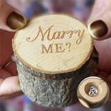 👉 Sieradendoos houten 2 PC'S Rural bruiloft trouwen me ring houder engagement Valentine sieraden doos geval 8006405310661