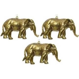 👉 Figuurtje goud 3x Kersthangers figuurtjes olifant 12 cm