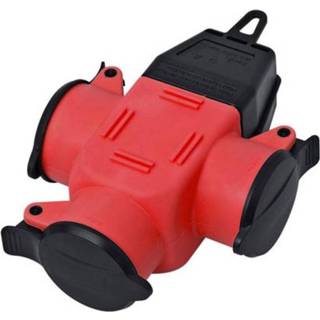 👉 Koppeling rood rubber InterBÃ¤r 9007-002.01 3-voudige 230 V IP44 4011644007337