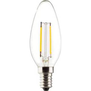 👉 Ledlamp Sygonix LED-lamp Energielabel: A++ (A++ - E) E14 Kaars 2.5 W = 25 Warmwit (Ã x l) 35 mm 98 Filament / Retro-LED 1 stuks 4053199920174