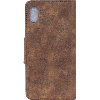 👉 Portemonnee Vintage Serie iPhone XR Hoesje - Coffee 5712579692917