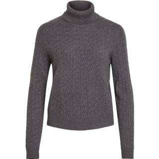 👉 Gebreide trui XL l vrouwen grijs Rolkraag