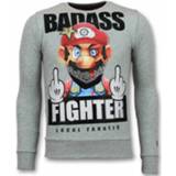 👉 Trui XL male grijs mannen Mario Fight Club Heren Sweater