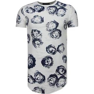 👉 Print T-shirt s male wit Rozen