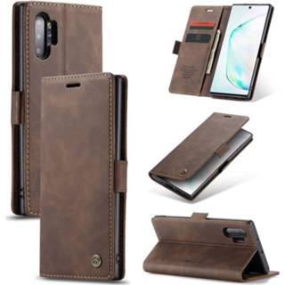 👉 Portemonnee book coffee bruin CASEME Samsung Galaxy Note 10 Plus Retro Wallet Case - 8720007440112