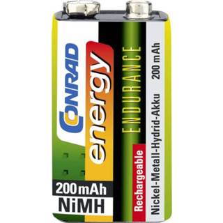 👉 Oplaadbare 9V batterij (blok) Conrad energy Endurance 6LR61 NiMH 8.4 V 200 mAh 1 stuks