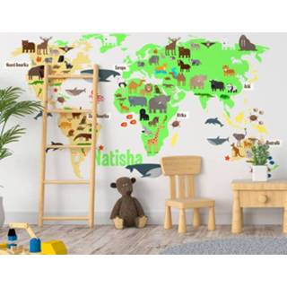 👉 Wereldkaart nederlands Locatie stickers met dieren en naam