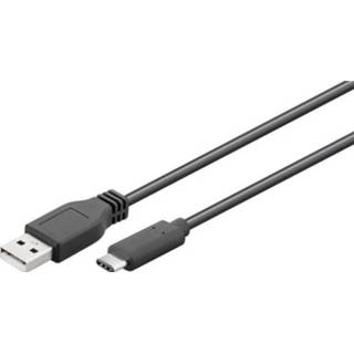 👉 Goobay USB 2.0 Aansluitkabel [1x USB-C stekker - 1x USB-A 2.0 stekker] 1.8 m Zwart Stekker past op beide manieren