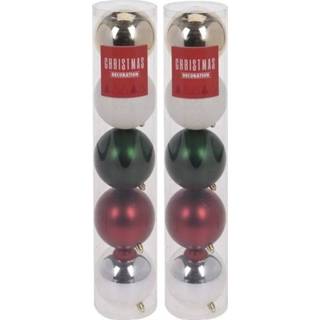 👉 Kerstbal kunststof 10x Klassieke kleuren kerstballen 10 cm