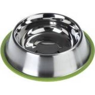 👉 Voerbak groen zilver RVS Silver line zooplus Edition 2 x 450 ml 4054651853108