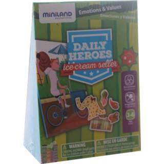Groen karton junior Miniland leerspel Daily Heroes Ice Cream 3 delig 8719817484386