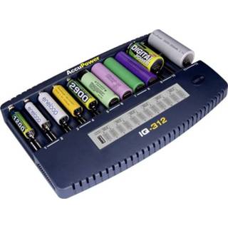 👉 Batterij oplader AccuPower IQ312 Batterijlader NiCd, NiMH, Li-ion 10440, 10500, 12500, 12650, 13500, 13650, 14500, 14650, 16340, 16650, 17355, 17500, 17650, 17670, 18350,