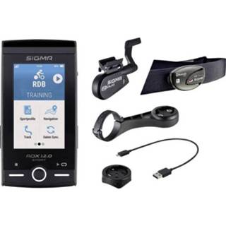 👉 Fietsnavigatie Sigma ROX 12.0 SPORT Set - Anthracite Fietsen Europa (OpenStreetMaps) Spatwaterdicht, GLONASS, GPS