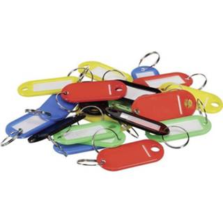 👉 Sleutelhanger zwart rood blauw groen geel Perel BG81001 smal Zwart, Rood, Blauw, Groen, 20 stuks 5410329695583