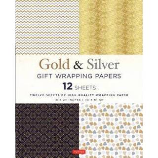 👉 Zilver goud Silver and Gold Gift Wrapping Papers - 12 Sheets 9780804851145
