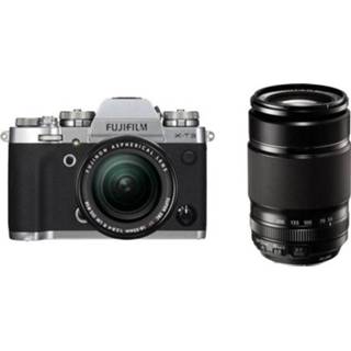 👉 Systeemcamera zwart zilver Fujifilm X-T3 Incl. XF 18-55 mm + 55-200 26.1 Mpix Zilver, 4K Video, Stofdicht, Spatwaterdicht 4014759000583