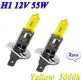 Hoofdlamp geel High Quality 2 PCS Yellow H1 H3 H4 H7 H8 H11 9005 9006 Halogen Bulb 12V 55W 3000K Quartz Glass Xenon Car HeadLight Auto Lamp