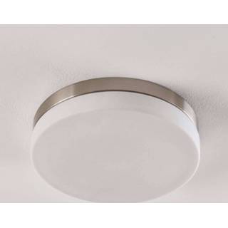 👉 Plafond lamp nikkel wit witte plafondlamp Amilia met frame, IP44