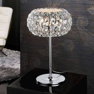 👉 Tafel lamp kristal chroom Tafellamp DIAMOND met kristallen, 24 cm