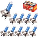 👉 Hoofdlamp wit 10pcs Halogen H7 55W 12V Headlight Bulbs 5000K Bright White Car Fog Light Driving Lamp DRL Day Running Source