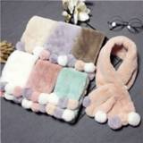 Sjaal jongens meisjes baby's Winter Cute Children Scarf Boy Girls Scarves Baby Imitation Rabbit Fur Collar with Pompom Neck Warmers Christmas Gift