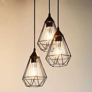 👉 Vintage hanglamp zwarte 3-lichts Tarbes