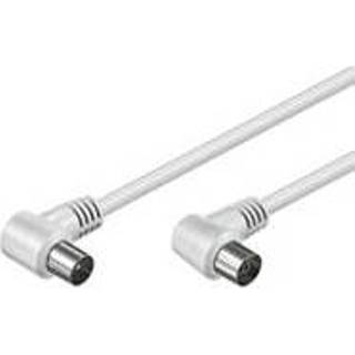 👉 Coax plug wit Antenna cable (angle) white 1.50 m (90?)/jack (90?) - Goobay 4040849315206