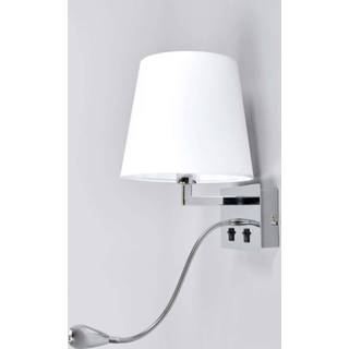 👉 Wand lamp stoffen wit wandlamp Leonella met LED leeslampje