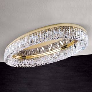 👉 Plafondlamp goud kristal Ovale premium Ring met kristallen