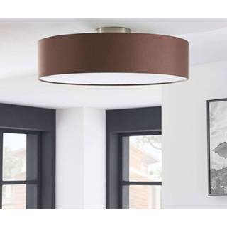 👉 Stoffen plafondlamp Sebatin m. E27-LED, lichtbruin