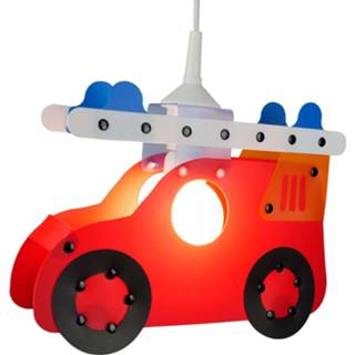 👉 Rood kinderen Kinderkamer-pendellamp Brandweerauto