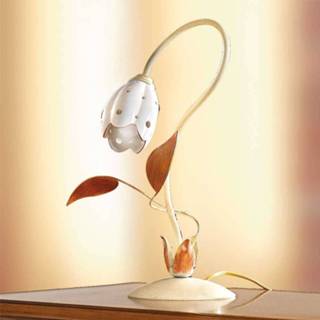 👉 Tafel lamp crème Bloemvormige tafellamp TULIPANO