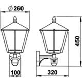 👉 Buitenwandlamp transparant 671 S met bewegingssensor