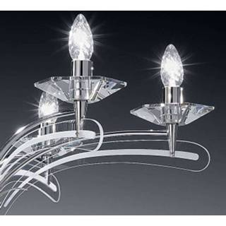👉 Kroonluchter transparant kristalglas ICARO, 6-lichts m. kristalglas, chroo