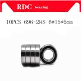 👉 Bearing blauw 696RS ABEC-5 (10PCS) 6*15*5 mm Miniature 696-2RS Ball Bearings High quality RS 696 2RS With Blue Sealed R-1560DD