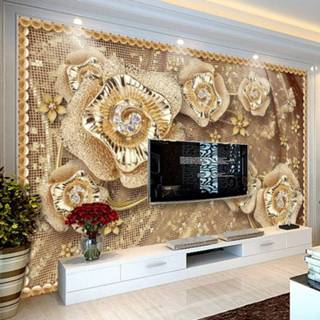 👉 Sofa Custom Photo Wallpaper 3D Luxury Jewelry Flowers Murals Living Room TV Background Wall Cloth Eco-Friendly Papel De Parede