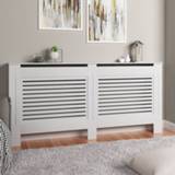 👉 Radiator wit MDF Panana Winter Painted Cover Cabinet White Lined Screen Heating Protect