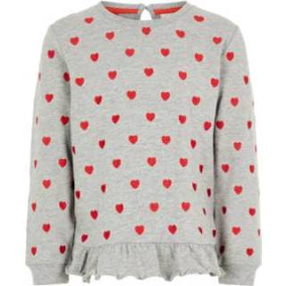 👉 Name it  Girls Sweatshirt Luba grijs melange - Grijs - Gr.110 - Meisjes