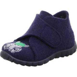 👉 Superfit  Jongens pantoffel Gelukkig blauw (medium) - Blauw - Gr.26 - Jongen