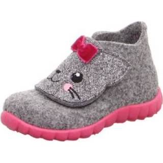 👉 Superfit  Girls Slipper Happy light grey - Grijs - Gr.25 - Meisjes