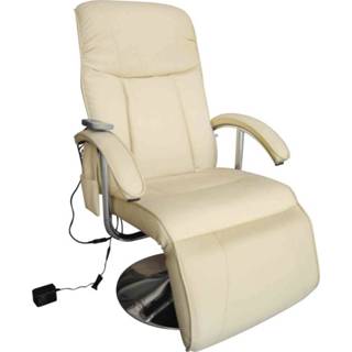 👉 Massage stoel kunstleer active Elektrische massagestoel verstelbaar Simento crèmewit 8718475832690