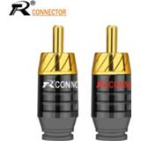 👉 Jack connector goud 2Pcs/1Pair Luxury Soldering RCA Plug Speaker Audio Output/Input Adapter Gold plated Earphone
