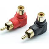 👉 2Pcs 90 Degree RCA Right Angle Connector Plug Adapters Male To Female M/F 90 Degree Elbow Audio Adapter