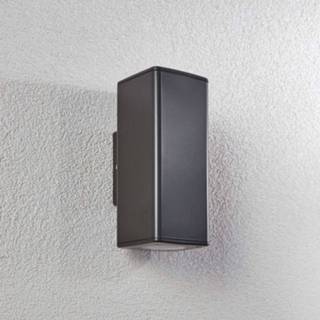 👉 Buitenwandlamp donkergrijs polycarbonaat a++ Nati, IP54, GU10, hoekig