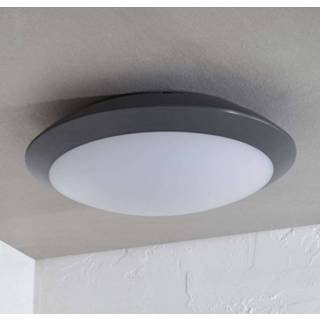 👉 Plafondlamp grijs donkergrijs polycarbonaat warmwit a+ LED buiten Naira, grijs, z. sensor