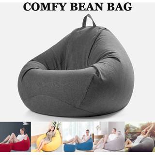 👉 Beanbag linnen large small Lazy Sofas Cover Chairs without Filler Linen Cloth Lounger Seat Bean Bag Pouf Puff Couch Tatami Living Room